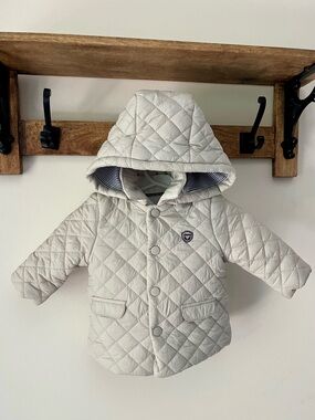 Mayoral Baby Quilted Coat 1-2M Removable Hood + Shirt